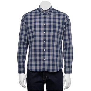 Sonoma Goods For Life Mens Button Up Blue Checkered Shirt